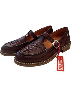 Pikolinos Aldaya Buckle Strap Loafer Size 37 Women’s Leather NWOB US 6.5/7 Caoba